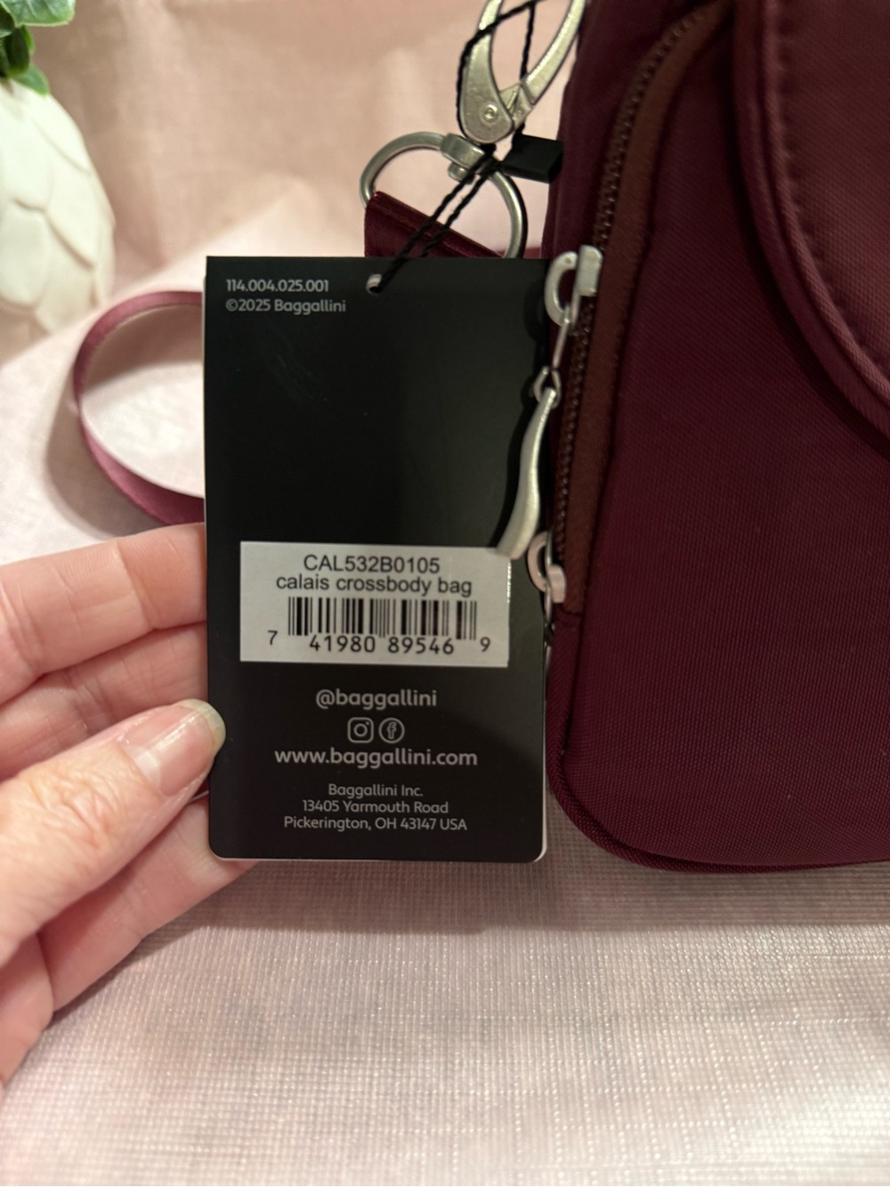 Baggallini Calais Crossbody Bag - Burgundy